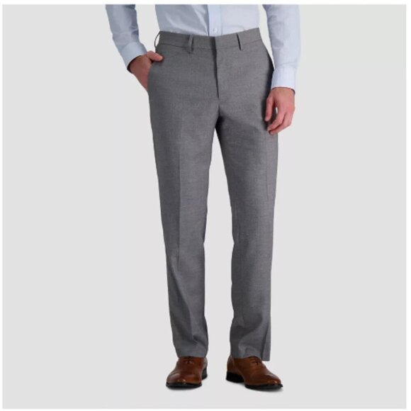 NEW Haggar Men's 38 X 34 Comfort Performance Straight Fit Dress Pants Gray - Picture 1 of 8